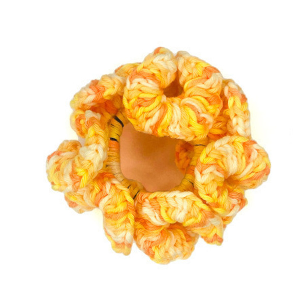 Scrunchie Πολύχρωμο Πορτοκαλί Matte