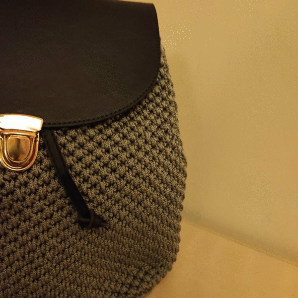 backbag χειροποίητη τσάντα - πουγκί, πλάτης, all day, πλεκτές τσάντες - 2