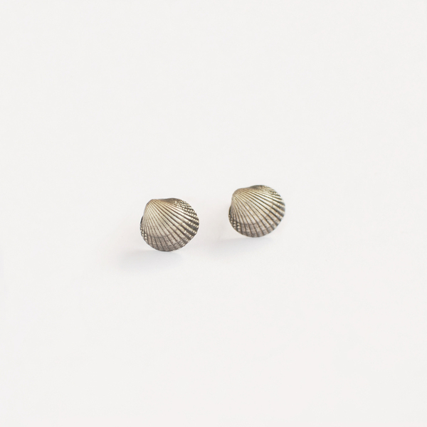 Σκουλαρίκια αχιβάδες ασήμι 925 - ασήμι, κοχύλι, καρφωτά, μικρά - 2