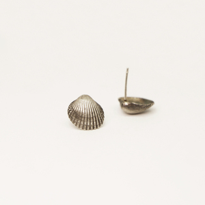 Σκουλαρίκια αχιβάδες ασήμι 925 - ασήμι, κοχύλι, καρφωτά, μικρά - 4