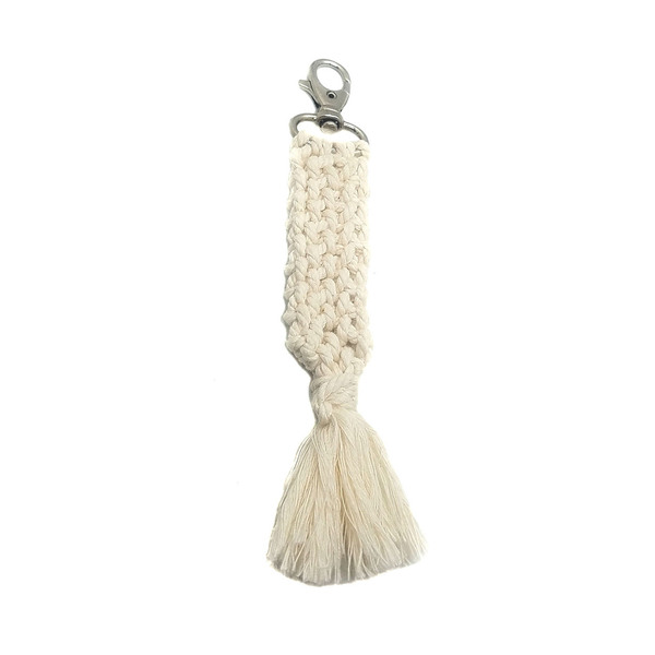 Μπρελόκ μακραμέ βαμβακερό πλεκτό | Macrame cotton handmade keychain - ύφασμα, μακραμέ, πλεκτά, αυτοκινήτου, σπιτιού