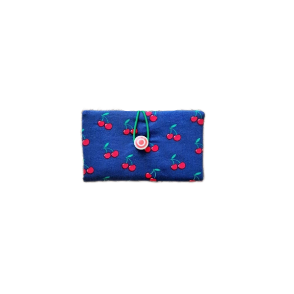 Καπνοθήκη cherries navy blue - ύφασμα, χειροποίητα, καπνοθήκες, πρωτότυπα δώρα