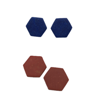 Συλλογή "Octagon"! Χειροποίητα καρφωτά σκουλαρίκια από πολυμερικό πηλό σε γεωμετρικό σχήμα οκτάγωνο. - πηλός, καρφωτά, ατσάλι, faux bijoux