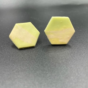 Συλλογή "Octagon"! Χειροποίητα καρφωτά σκουλαρίκια από πολυμερικό πηλό σε γεωμετρικό σχήμα οκτάγωνο. - πηλός, καρφωτά, ατσάλι, faux bijoux - 2