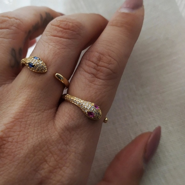 Dakota χρυσό δαχτυλίδι - ημιπολύτιμες πέτρες, βεράκια, αυξομειούμενα