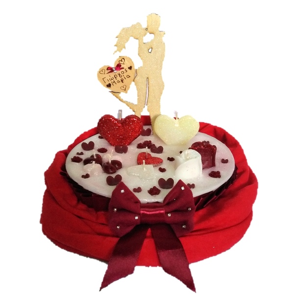 Δώρο Αγίου Βαλεντίνου πρωτότυπο κερί με ζευγάρι 23×20cm - romantic, αρωματικά κεριά, ζευγάρια, αγ. βαλεντίνου