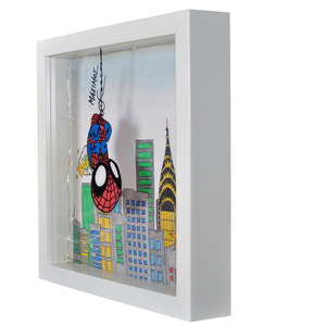 Σετ 2 τμχ Λαμπάδα 30cm και Ξύλινο Φωτιστικό Καδράκι New York Spiderman - αγόρι, λαμπάδες, για παιδιά, σούπερ ήρωες, προσωποποιημένα - 3