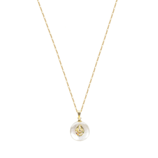 Κολιέ Μαργαριτάρι "Pearl Drop" - charms, μαργαριτάρι, επιχρυσωμένα, ασήμι 925, κοντά