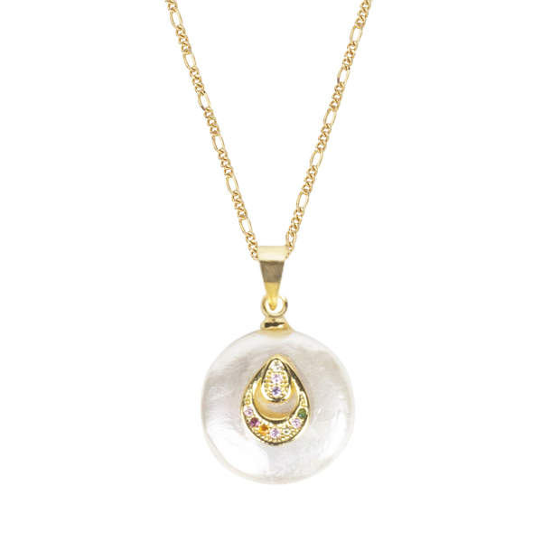 Κολιέ Μαργαριτάρι "Pearl Drop" - charms, μαργαριτάρι, επιχρυσωμένα, ασήμι 925, κοντά - 2