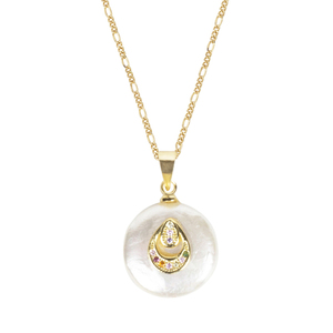 Κολιέ Μαργαριτάρι "Pearl Drop" - charms, μαργαριτάρι, επιχρυσωμένα, ασήμι 925, κοντά - 2