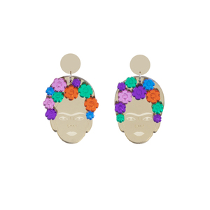 Σκουλαρίκια Plexi Glass "Frida" - λουλούδι, plexi glass, κρεμαστά, μεγάλα