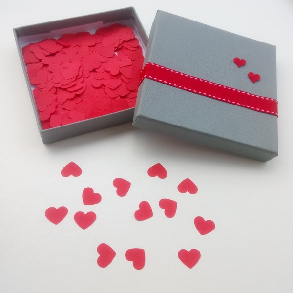 500 τμχ Κομφετί Μίνι Καρδιά σε Κουτί Διακοσμητικό 11 x 11 x 2εκ - καρδιά, χαρτί, διακοσμητικά, στολισμός τραπεζιού - 3