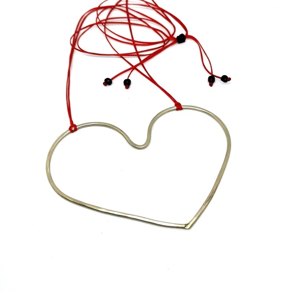 Κολιέ "καρδιά" από νεάργυρο / heart necklace - αλπακάς, καρδιά, αγ. βαλεντίνου, γιορτή της μητέρας