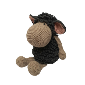 Πλεκτό κουκλάκι μαύρο πρόβατο εκατοστά - δώρο, λούτρινα, amigurumi