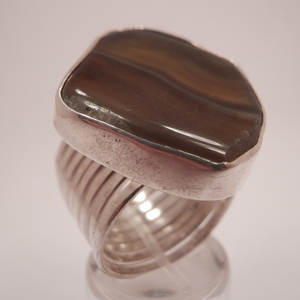 Ασημενιο δακτυλιδι με Tiger Eye - ημιπολύτιμες πέτρες, ασήμι 925, σταθερά, μεγάλα