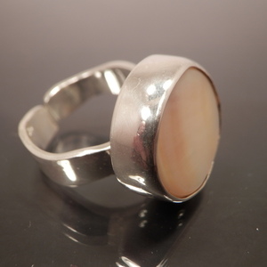 Ασημενιο δακτυλιδι με φιλντισι - ασήμι 925, μεγάλα, αυξομειούμενα - 3