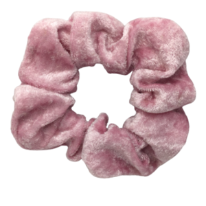 Υφασμάtινο λαστιχάκι scrunchie pink velvet - ύφασμα, ροζ, βελούδο, για τα μαλλιά, λαστιχάκια μαλλιών