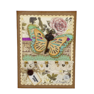 Χειροποίητη κάρτα με πεταλούδα - επέτειος, γενέθλια, γιορτή της μητέρας, πεταλούδα