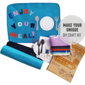 DIY kit - placemat in blues - Σουπλά σε μπλε αποχρέωσεις - Φτιάξ' το μόνος του διαστάσεων 36 * 27 cm - δώρα γενεθλίων, σουπλά