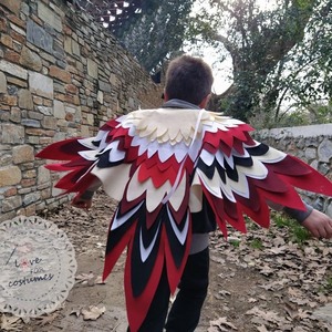 Halloween Τρυποκάρυδος κάπα φτερών διαμέτρου 90cm - φτερό, τσόχα - 3
