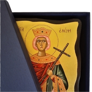 Αγία Ελένη αγιογραφία σε φυσικό ξύλο 30,5Χ23,5Χ3 - πίνακες & κάδρα, δώρο, χειροποίητα, πίνακες ζωγραφικής - 2