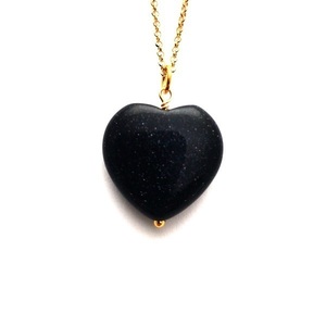 Μενταγιόν από μπλε χρυσόλιθο καρδιά με καδένα - ασήμι 925, καρδιά, κοντά