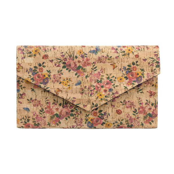 Φάκελος Φελλός "Blossom" - βαμβάκι, γυναικεία, φάκελοι, τσάντα, χειροποίητα, φλοράλ, romantic, φελλός, χειρός, μικρές, φθηνές