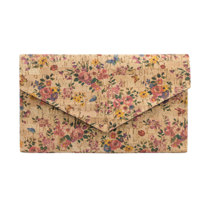 Φάκελος Φελλός "Blossom" - βαμβάκι, γυναικεία, φάκελοι, τσάντα, χειροποίητα, φλοράλ, romantic, φελλός, χειρός, μικρές, φθηνές