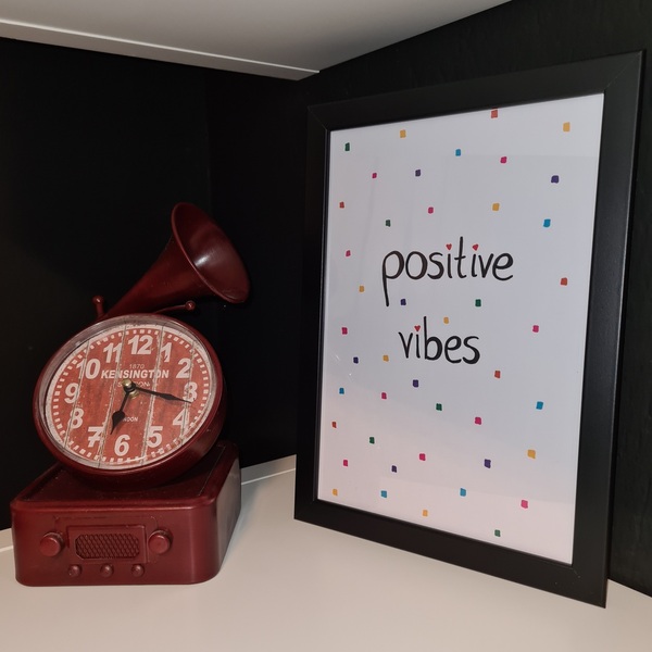 Κάδρο Positive Vibes - ζωγραφισμένα στο χέρι, πίνακες & κάδρα, minimal - 2