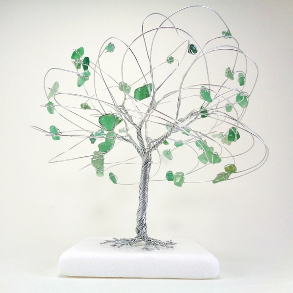 Συρμάτινο Γλυπτό Δέντρο Με Αβεντουρίνη - ημιπολύτιμες πέτρες, μέταλλο, διακοσμητικά