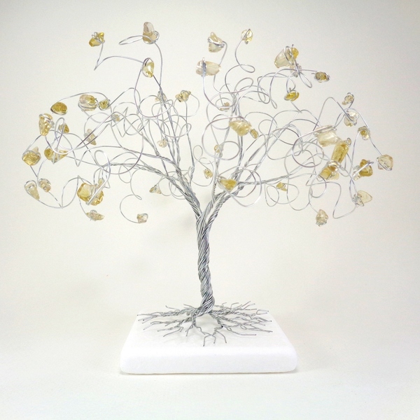 Συρμάτινο Γλυπτό Δέντρο με Lemon Quartz - ημιπολύτιμες πέτρες, μέταλλο, διακοσμητικά