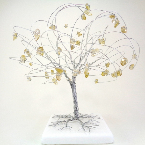 Δεντράκι απο Σύρμα με Lemon Quartz - μέταλλο, δέντρο της ζωής, διακοσμητικά