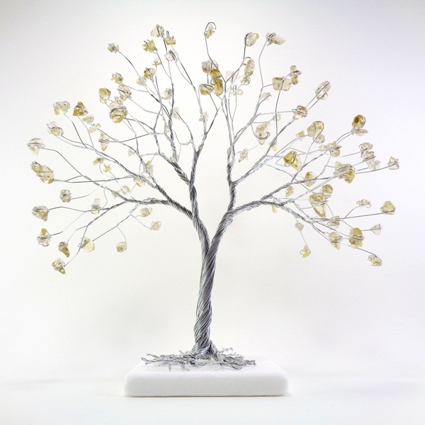 Συρμάτινο Δέντρο με Lemon Quartz - ημιπολύτιμες πέτρες, μέταλλο, διακοσμητικά