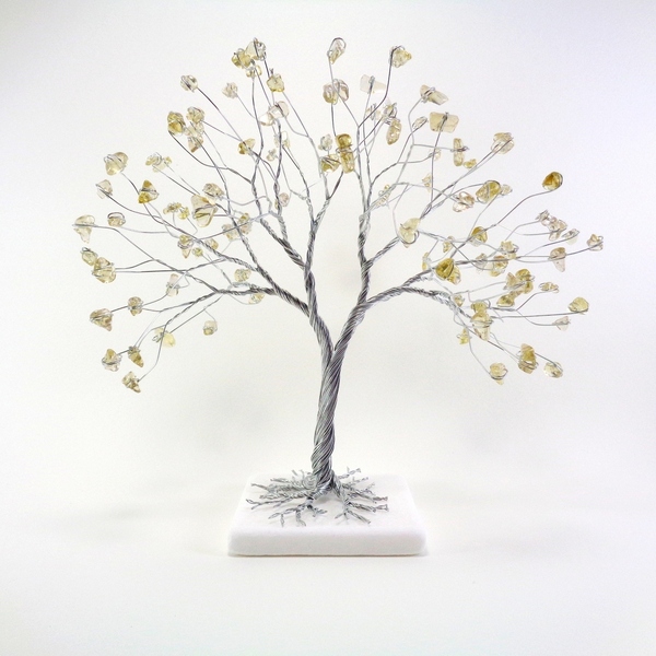Συρμάτινο Δέντρο με Lemon Quartz - ημιπολύτιμες πέτρες, μέταλλο, διακοσμητικά - 2