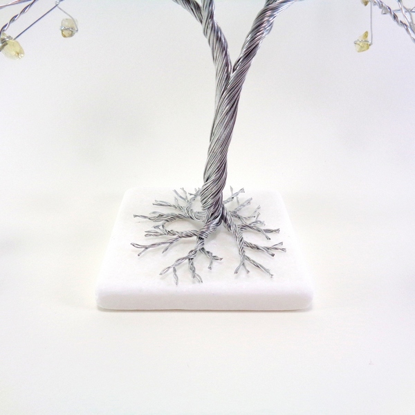 Συρμάτινο Δέντρο με Lemon Quartz - ημιπολύτιμες πέτρες, μέταλλο, διακοσμητικά - 3