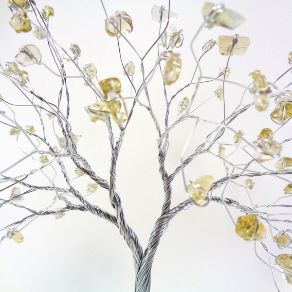 Συρμάτινο Δέντρο με Lemon Quartz - ημιπολύτιμες πέτρες, μέταλλο, διακοσμητικά - 4