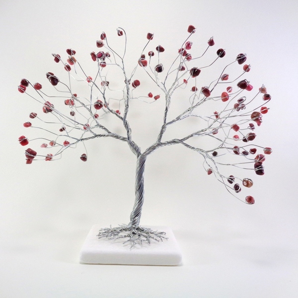Συρμάτινο Δέντρο με Ροδονίτη - ημιπολύτιμες πέτρες, μέταλλο, διακοσμητικά