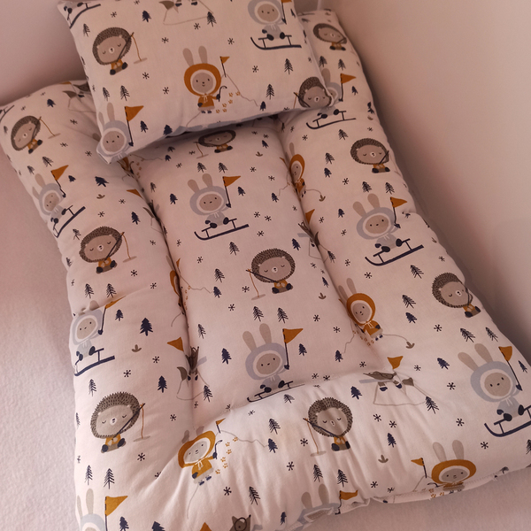 Ξύλινο κρεβατάκι με στρώμα για μικρά ζώα snow - μαξιλάρια - 5