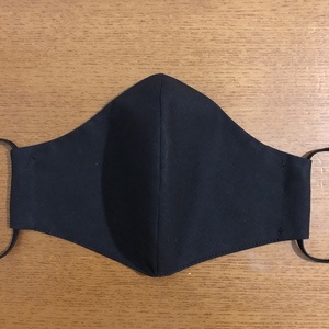 Τριπλή μάσκα προσώπου μαύρη από 100% βαμβακερό ύφασμα α - βαμβάκι, γυναικεία, ανδρικά, μάσκες προσώπου, παιδικές μάσκες - 4