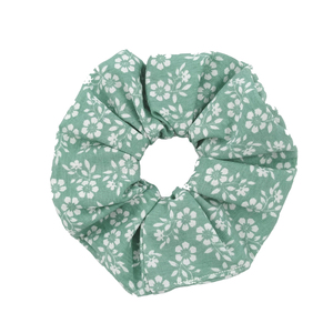 Scrunchie Green Flow - ύφασμα, λαστιχάκια μαλλιών