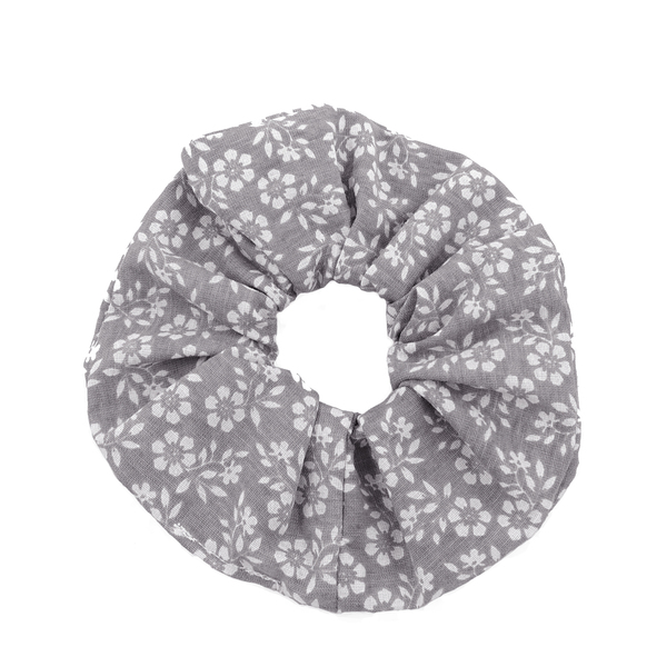Scrunchie Grey Flow - ύφασμα, λαστιχάκια μαλλιών