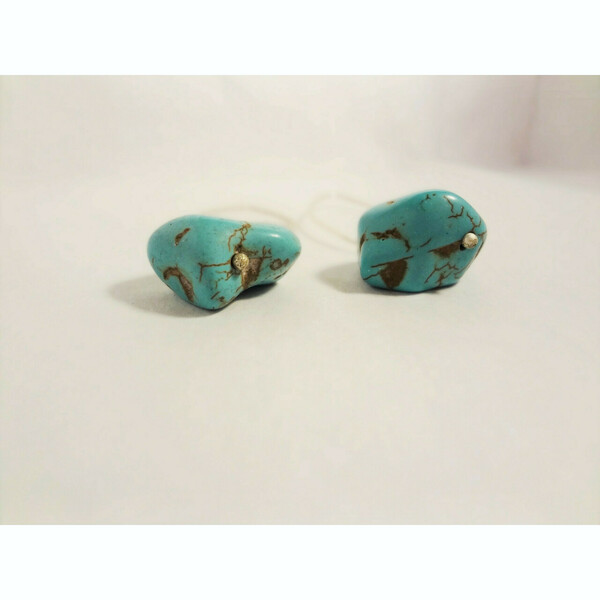 Σκουλαρίκι Κρεμαστό Τιρκουάζ - ασήμι, κρεμαστά - 4