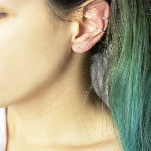 Ear Cuffs λεπτά από επαργυρωμένο ορείχαλκο - επάργυρα, μικρά, ear cuffs - 2