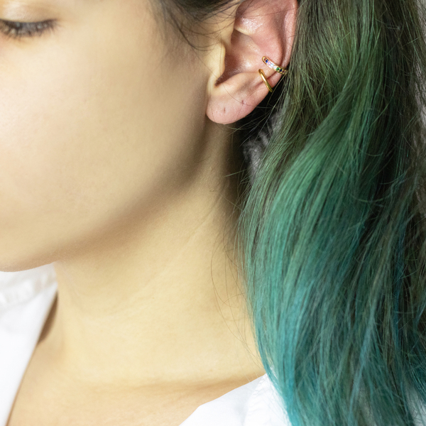 Ear Cuffs λεπτά από επιχρυσωμένο ορείχαλκο - επιχρυσωμένα, μικρά, ear cuffs - 3