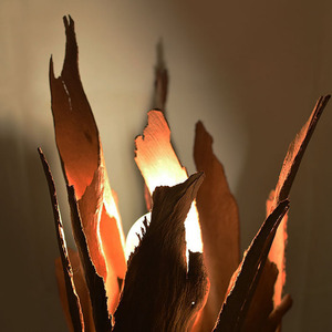 φωτιστικό από φύλλα ευκάλυπτου και λινάτσα - πορτατίφ - 3