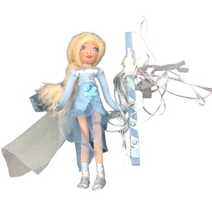 Σετ Δώρου ,Λαμπάδα αρωματική γαλάζια 30cm ,με κούκλα πριγκίπισσα πάνινη 33cmύψος - κορίτσι, λαμπάδες, σετ, πριγκίπισσες, παιχνιδολαμπάδες - 2