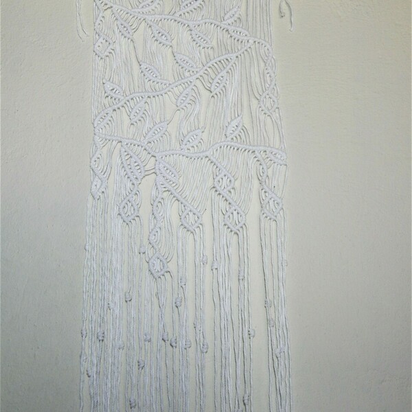 Μακραμέ κουρτινάκι τοίχου "Κλαδιά" - διακόσμηση, μακραμέ, διακόσμηση βεράντας - 2