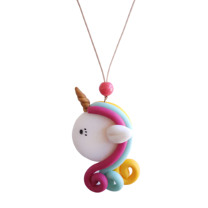 "Unicorn 2" Χειροποίητο κολιέ από πηλό - πηλός, χειροποίητα, κοσμήματα, παιδικά κολιέ