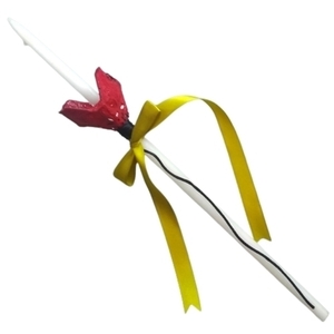 Λαμπάδα, λουλούδι κόκκινο, κεράκι,χειροποίητη, χαρτοπολτός.0.40*0.05εκ. - λαμπάδες, χειροποίητα, λουλούδι, για ενήλικες, για εφήβους