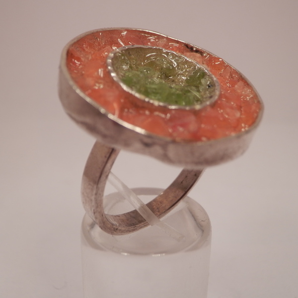 Ασημενιο δακτυλιδι με ημιπολυτιμες πετρες. - ημιπολύτιμες πέτρες, ασήμι 925, μεγάλα, αυξομειούμενα - 2